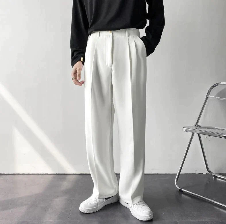 Image of Men's Pleated Wide Leg Dress Pants