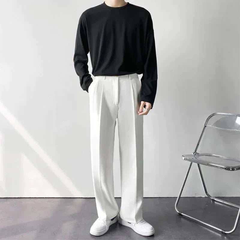 Image of Men's Pleated Wide Leg Dress Pants