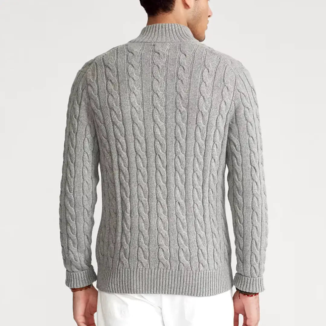 Image of Men's Quarter-Zip Cable Knit Sweater
