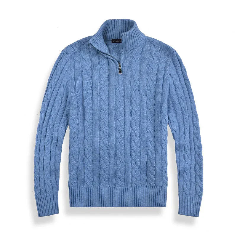 Image of Men's Quarter-Zip Cable Knit Sweater