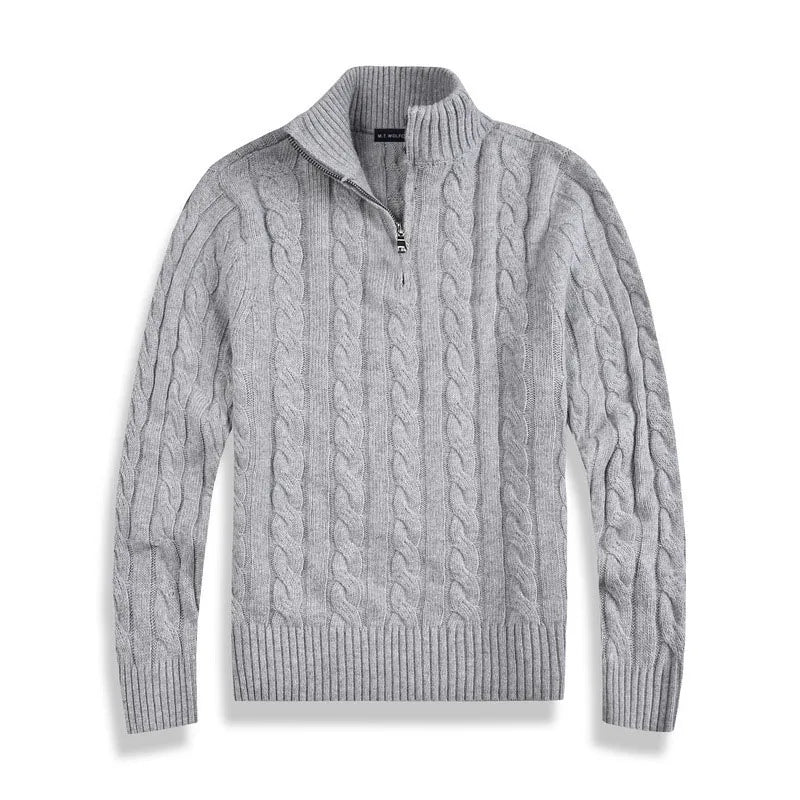 Image of Men's Quarter-Zip Cable Knit Sweater