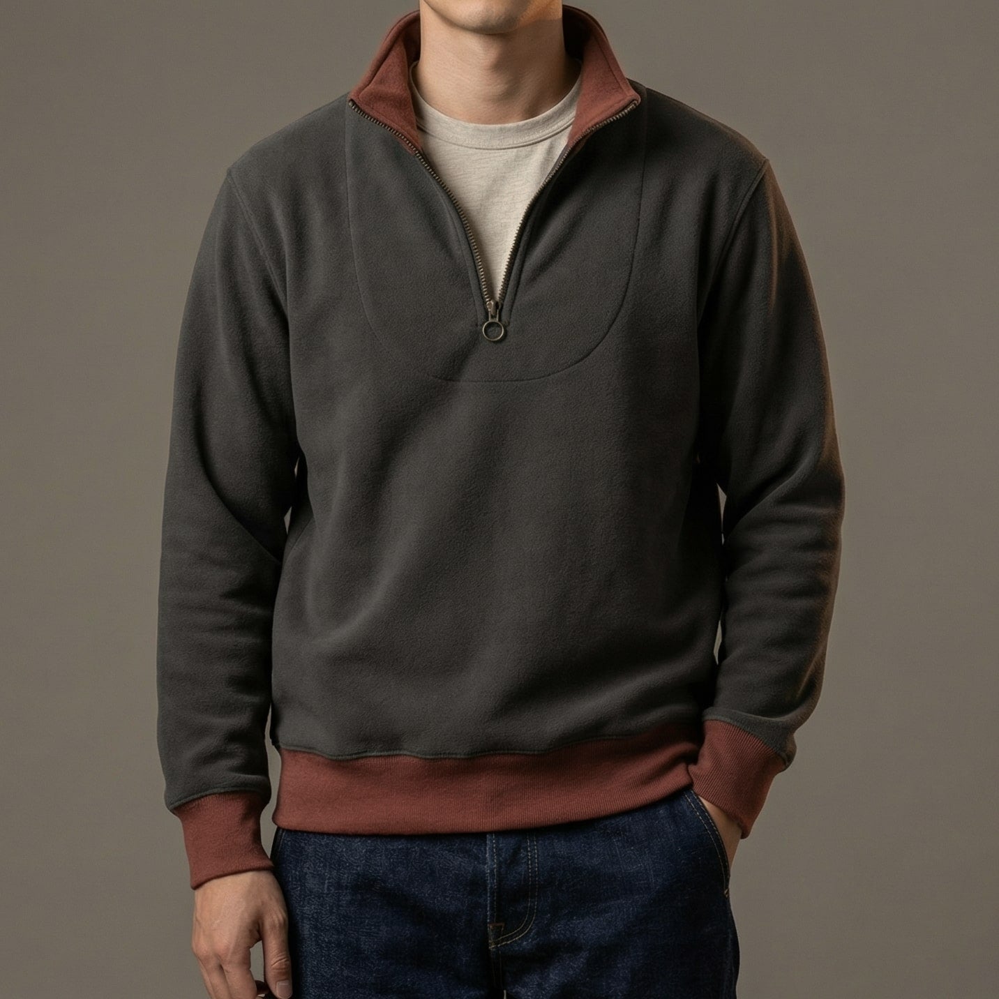Image of Men's Quarter Zip Pullover Sweater