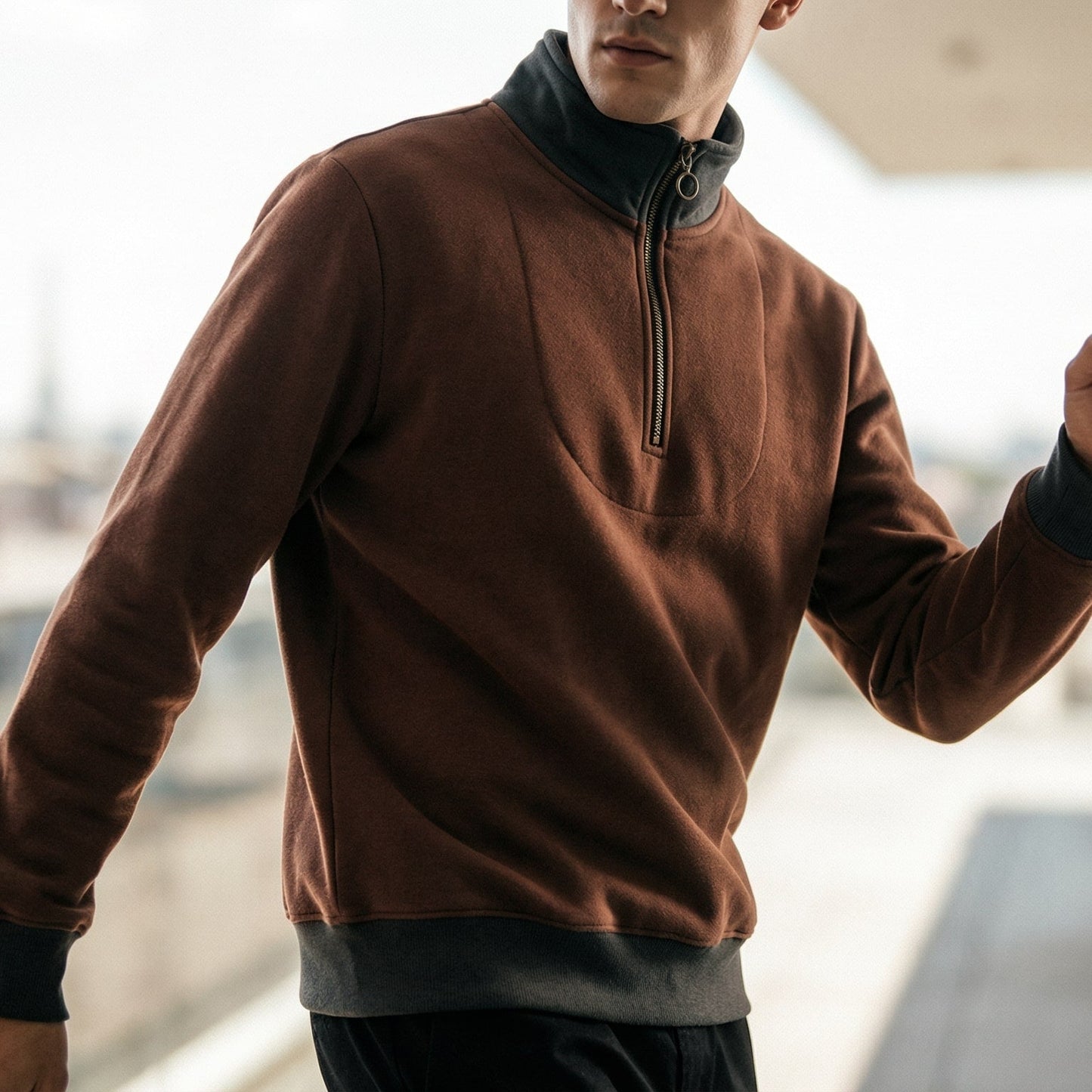 Image of Men's Quarter Zip Pullover Sweater