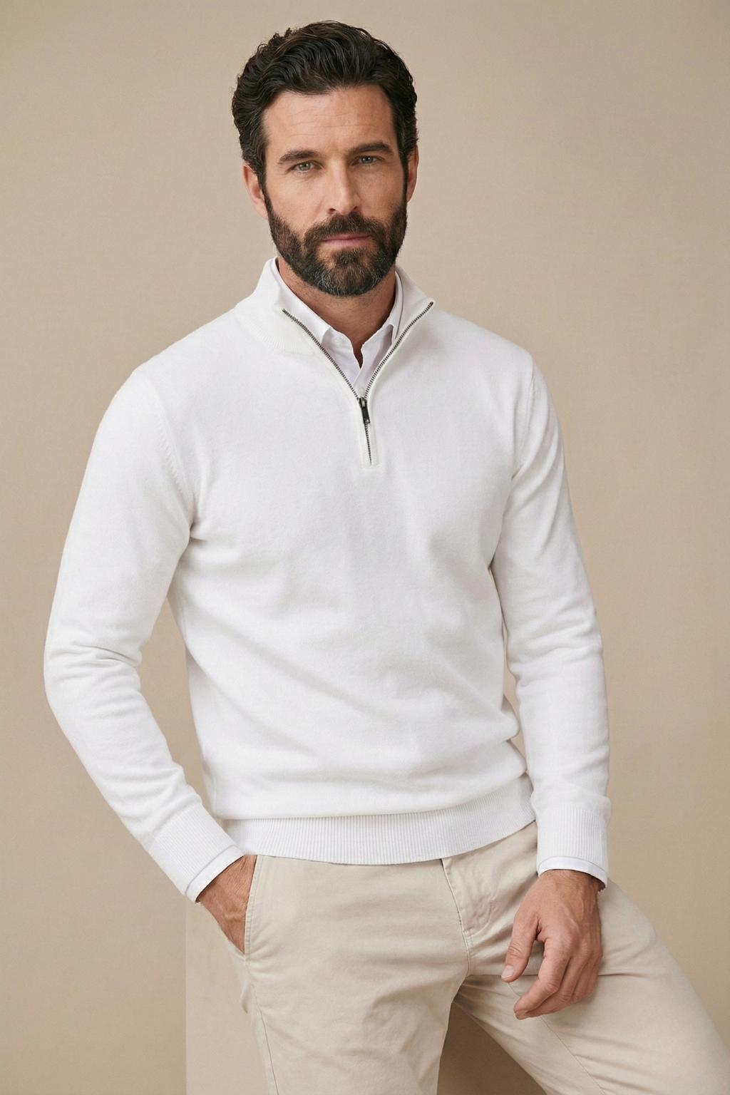 Image of Men's Quarter-Zip Regular Fit Sweater