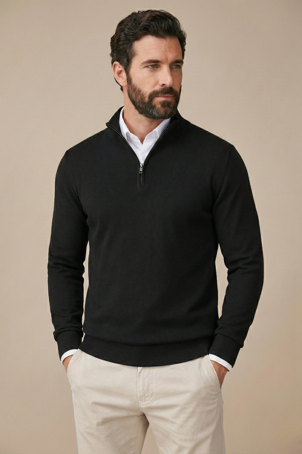 Image of Men's Quarter-Zip Regular Fit Sweater