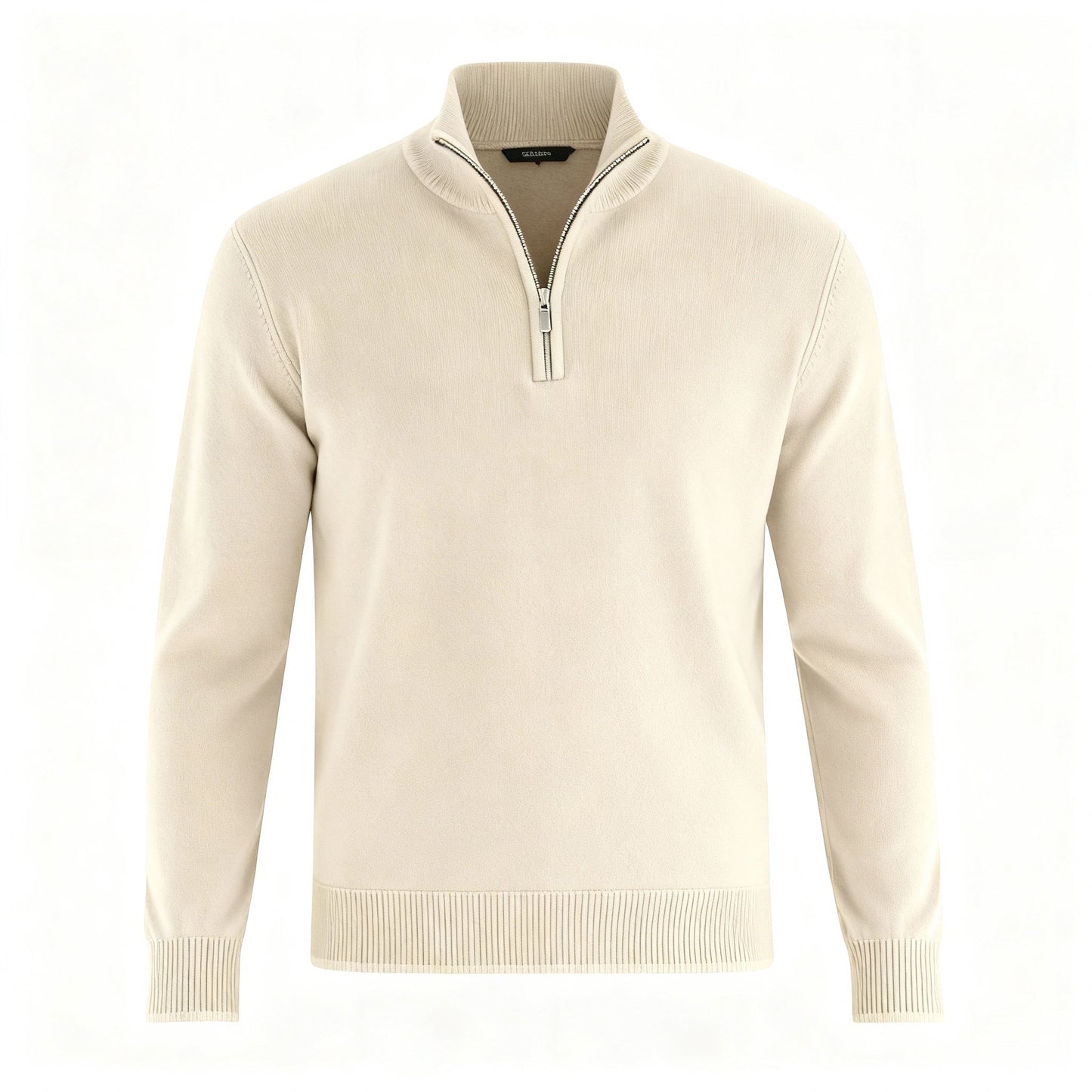 Image of Men's Quarter-Zip Ribbed Knit Sweater
