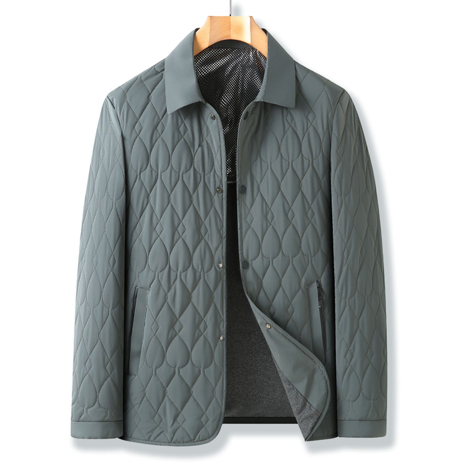 Image of Men's Quilted Button-Down Jacket
