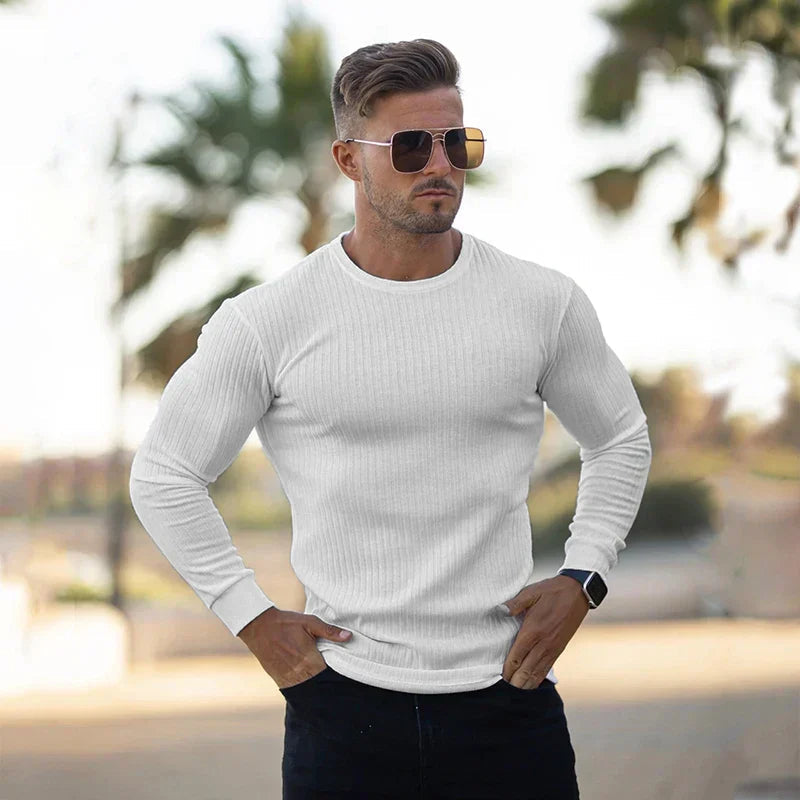 Image of Men's Ribbed Long Sleeve Sweater