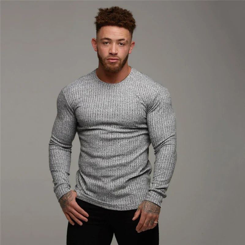 Image of Men's Ribbed Long Sleeve Sweater