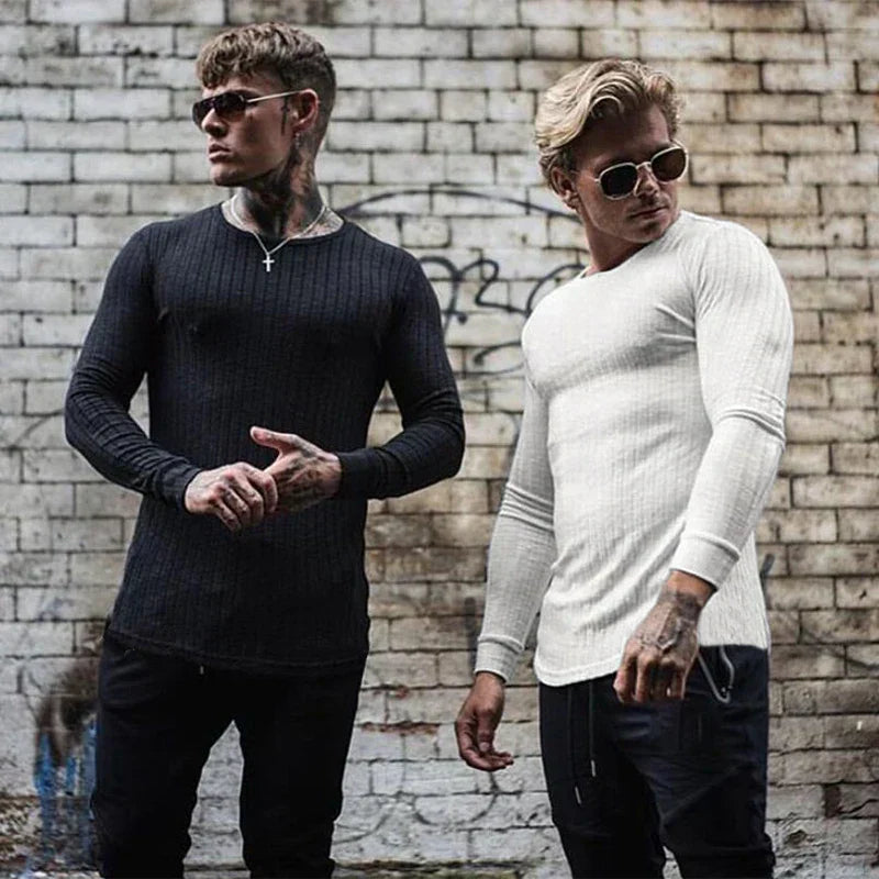 Image of Men's Ribbed Long Sleeve Sweater