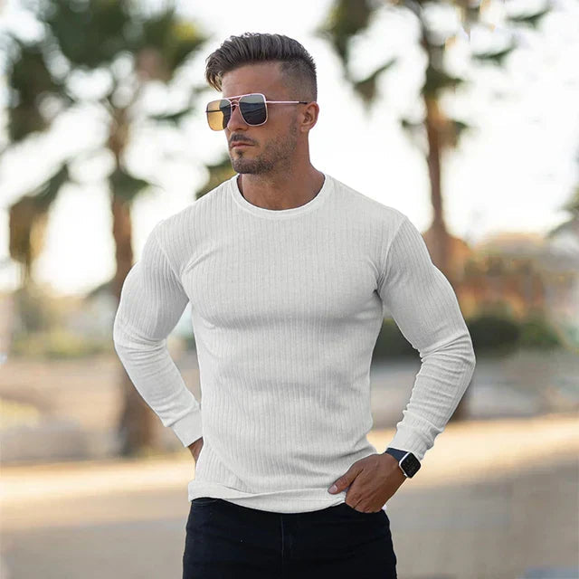 Image of Men's Ribbed Long Sleeve Sweater