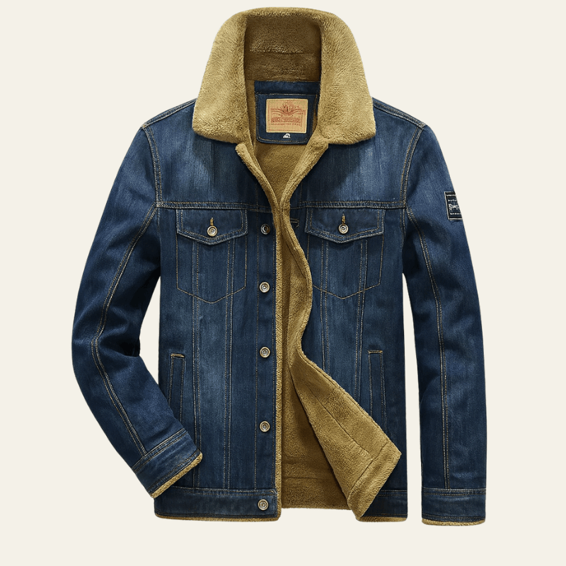 Image of Men's Sherpa Collar Denim Jacket