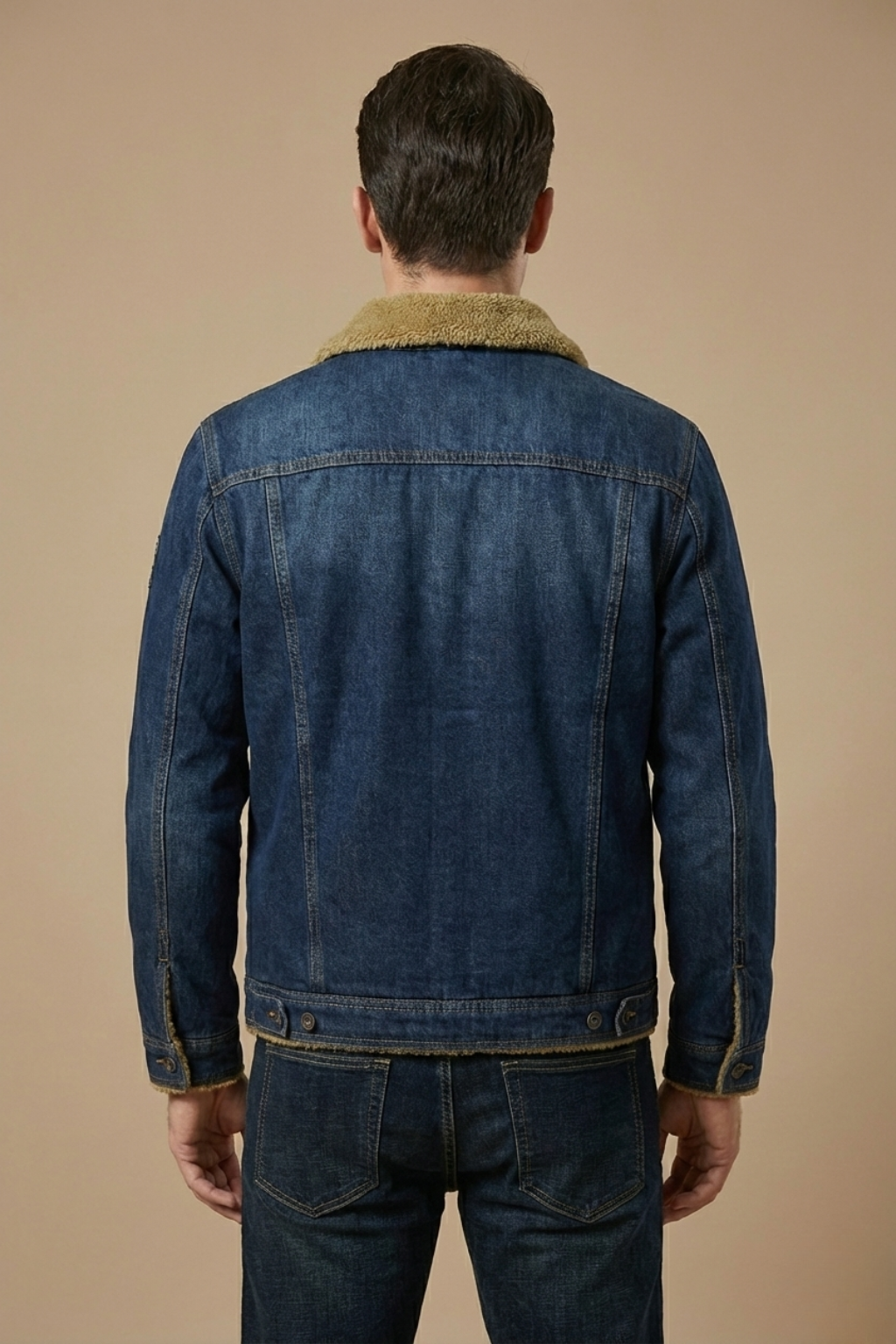 Image of Men's Sherpa Collar Denim Jacket