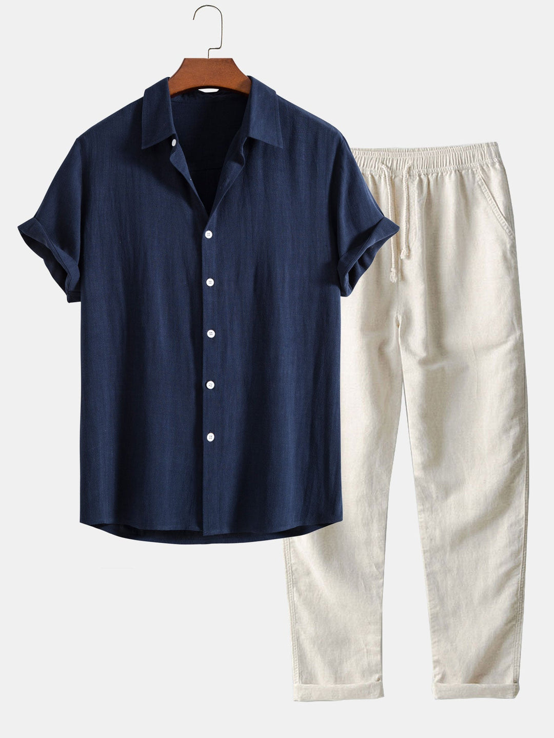 Image of Men's Short Sleeve Casual Shirt Set