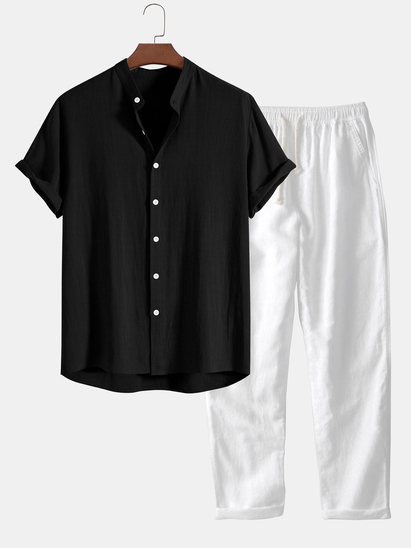 Image of Men's Short Sleeve Casual Shirt Set