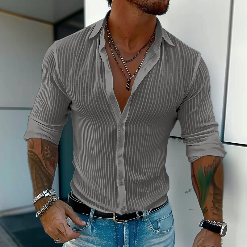 Image of Men's Slim-Fit Button-Down Shirt