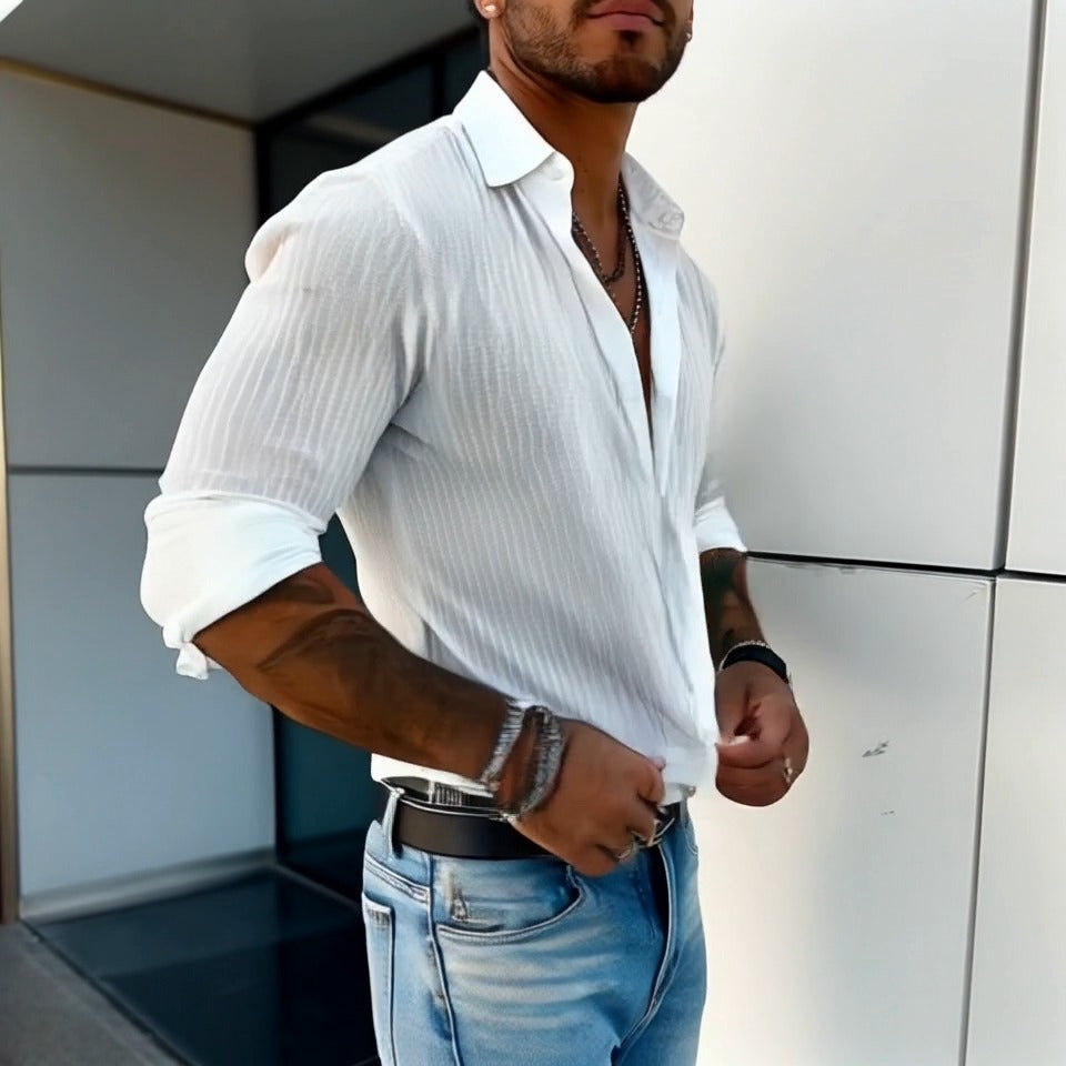 Image of Men's Slim-Fit Button-Down Shirt