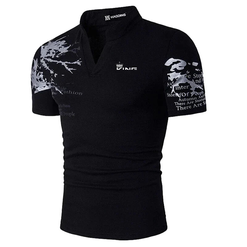 Image of Men's Slim-Fit Printed Polo Shirt