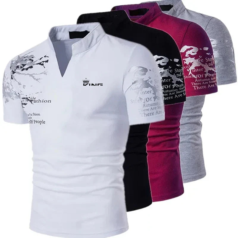 Image of Men's Slim-Fit Printed Polo Shirt