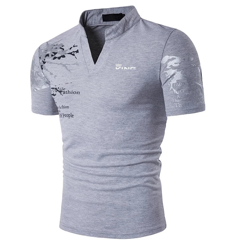 Image of Men's Slim-Fit Printed Polo Shirt