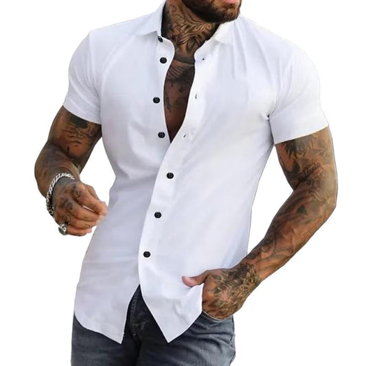 Image of Men's Slim-Fit Short Sleeve Shirt