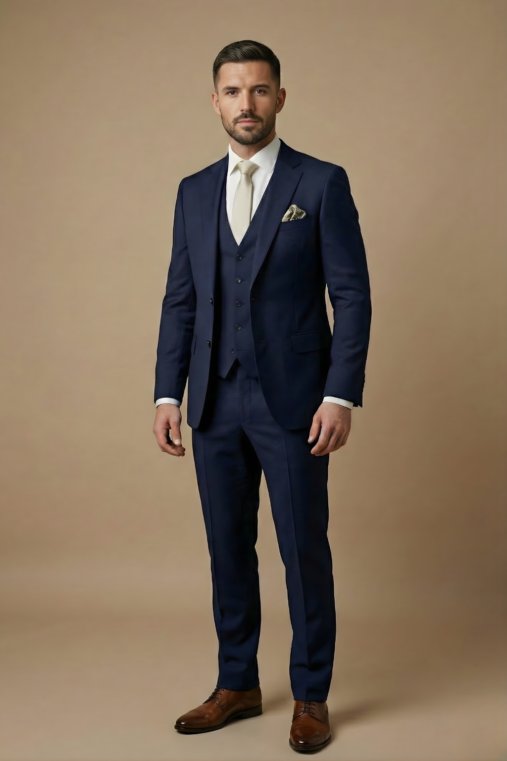 Image of Men's Slim-Fit Three-Piece Suit