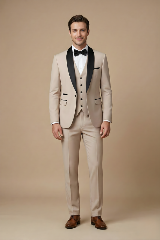 Image of Men's Slim-Fit Tuxedo Suit Set