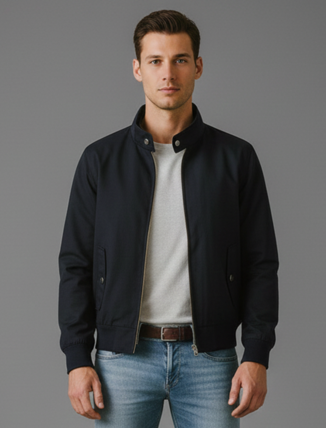Image of Men's Stand Collar Bomber Jacket