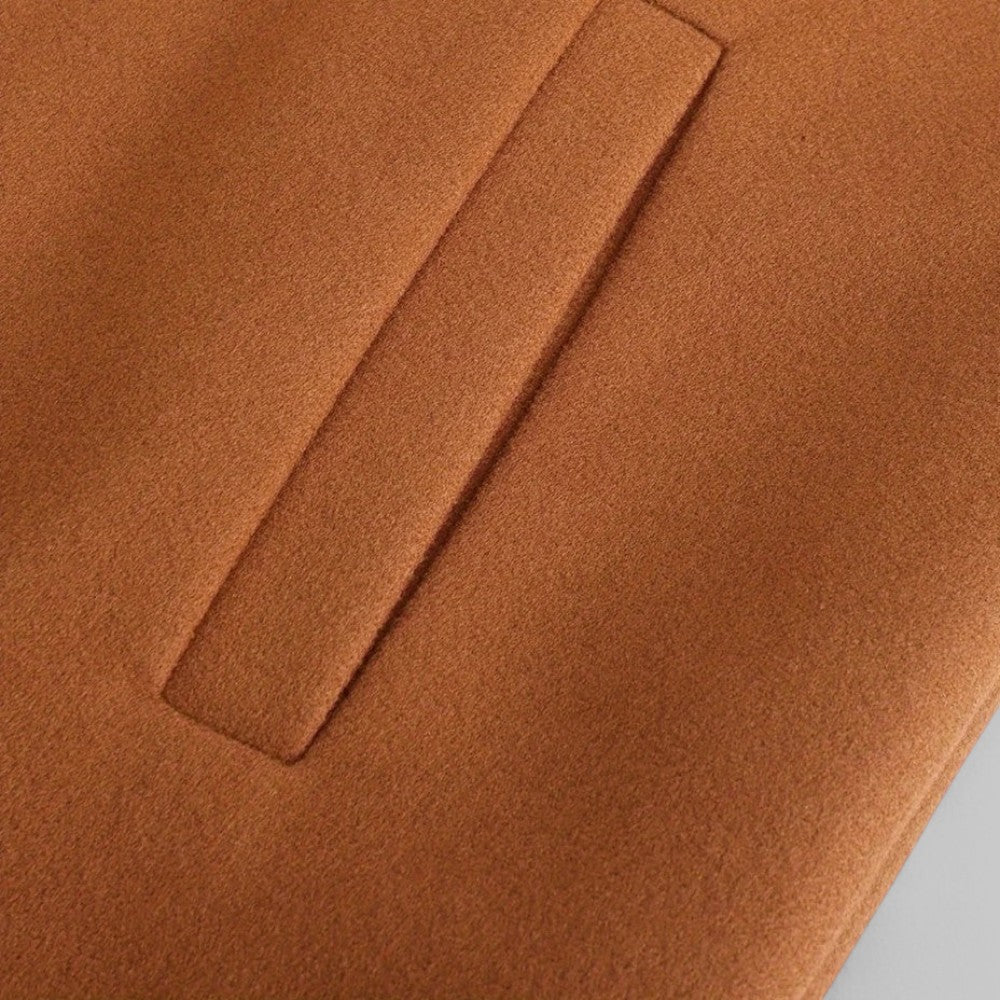 Image of Men's Stand Collar Mid-Length Coat