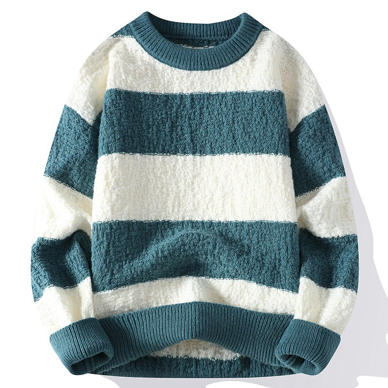 Image of Men's Striped Crew Neck Sweater