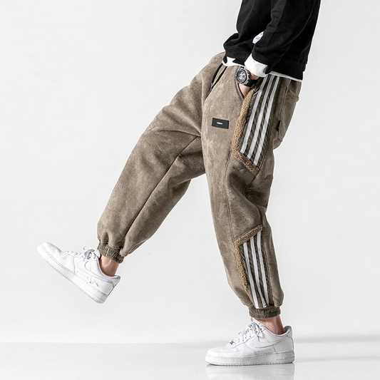 Image of Men's Striped Drawstring Jogger Pants
