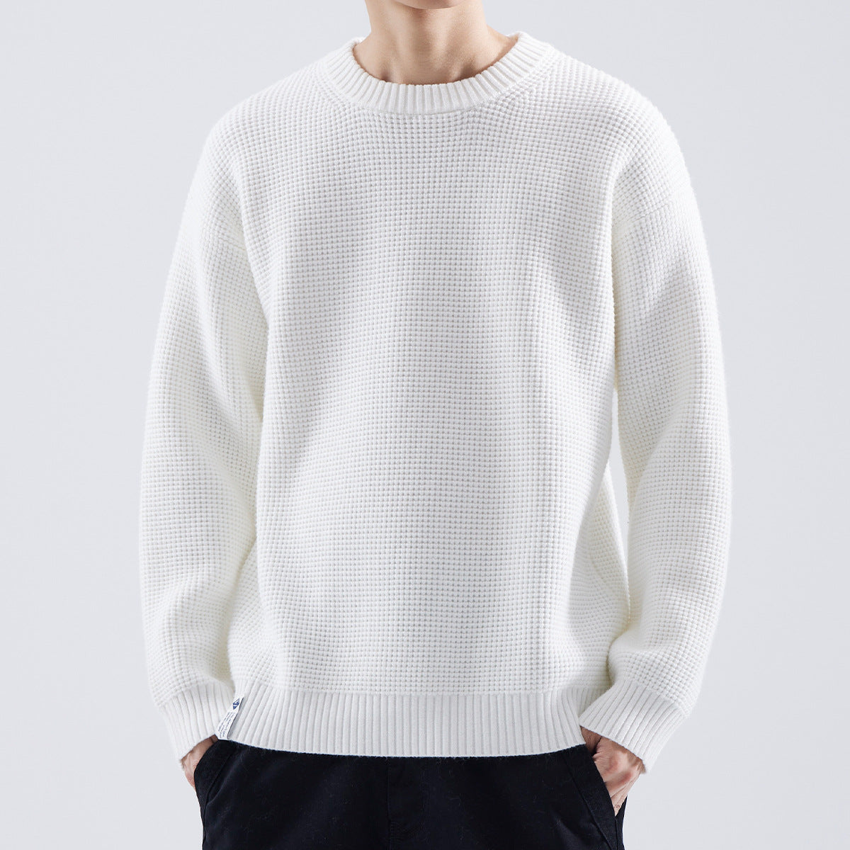 Image of Men's Textured Crew Neck Sweater
