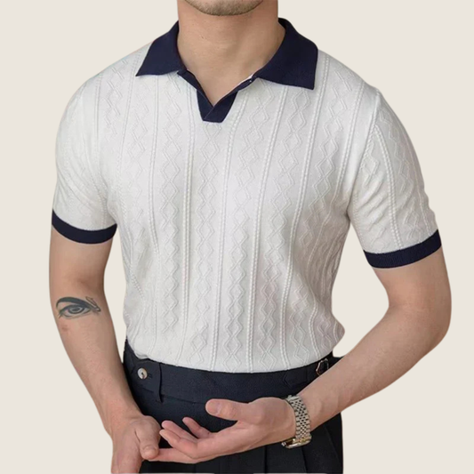 Image of Men's Textured Short Sleeve Polo Shirt