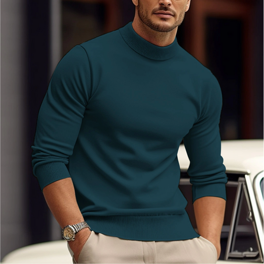 Image of Men's Turtleneck Long Sleeve Casual Shirt