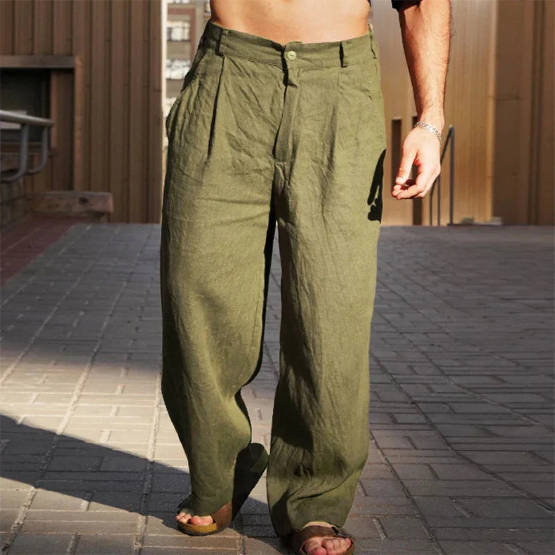 Image of Men's Wide Leg Pleated Casual Pants