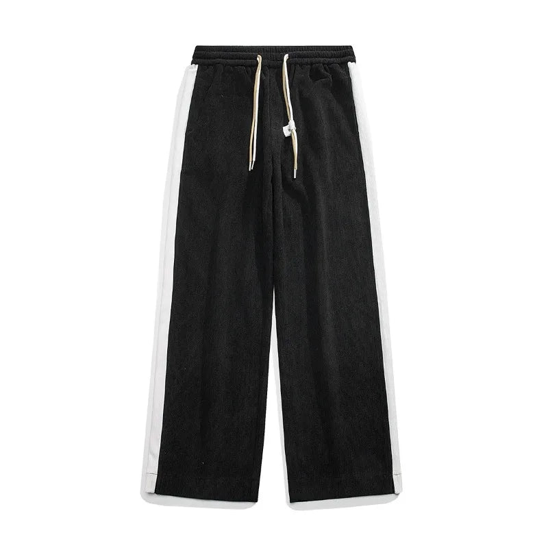 Image of Men's Wide Leg Side Stripe Drawstring Pants