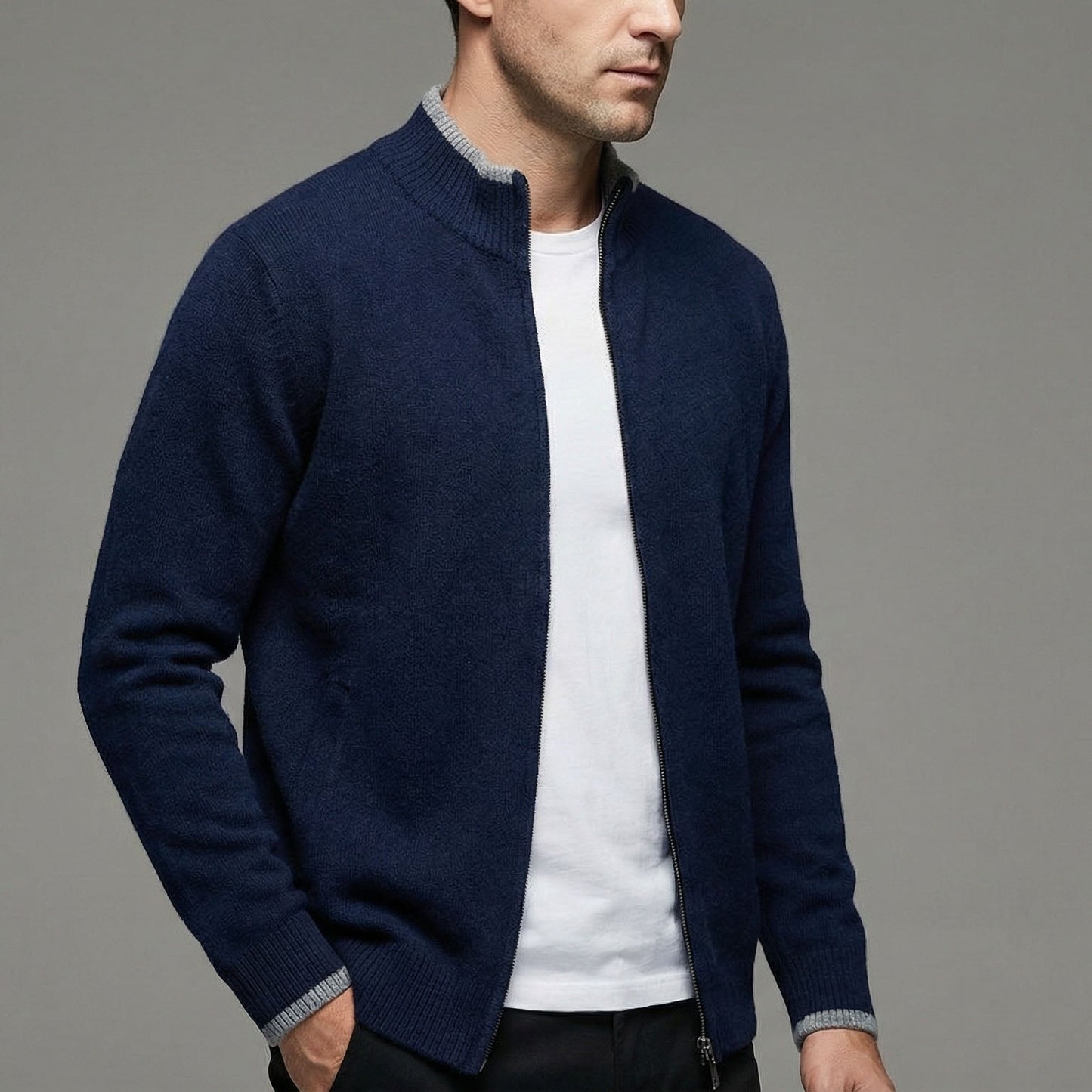 Image of Men's Zip Up Cardigan