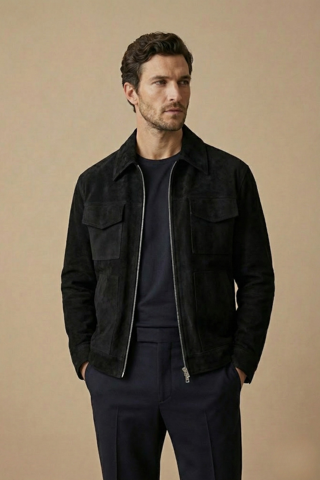 Image of Men's Zip-Up Collared Jacket