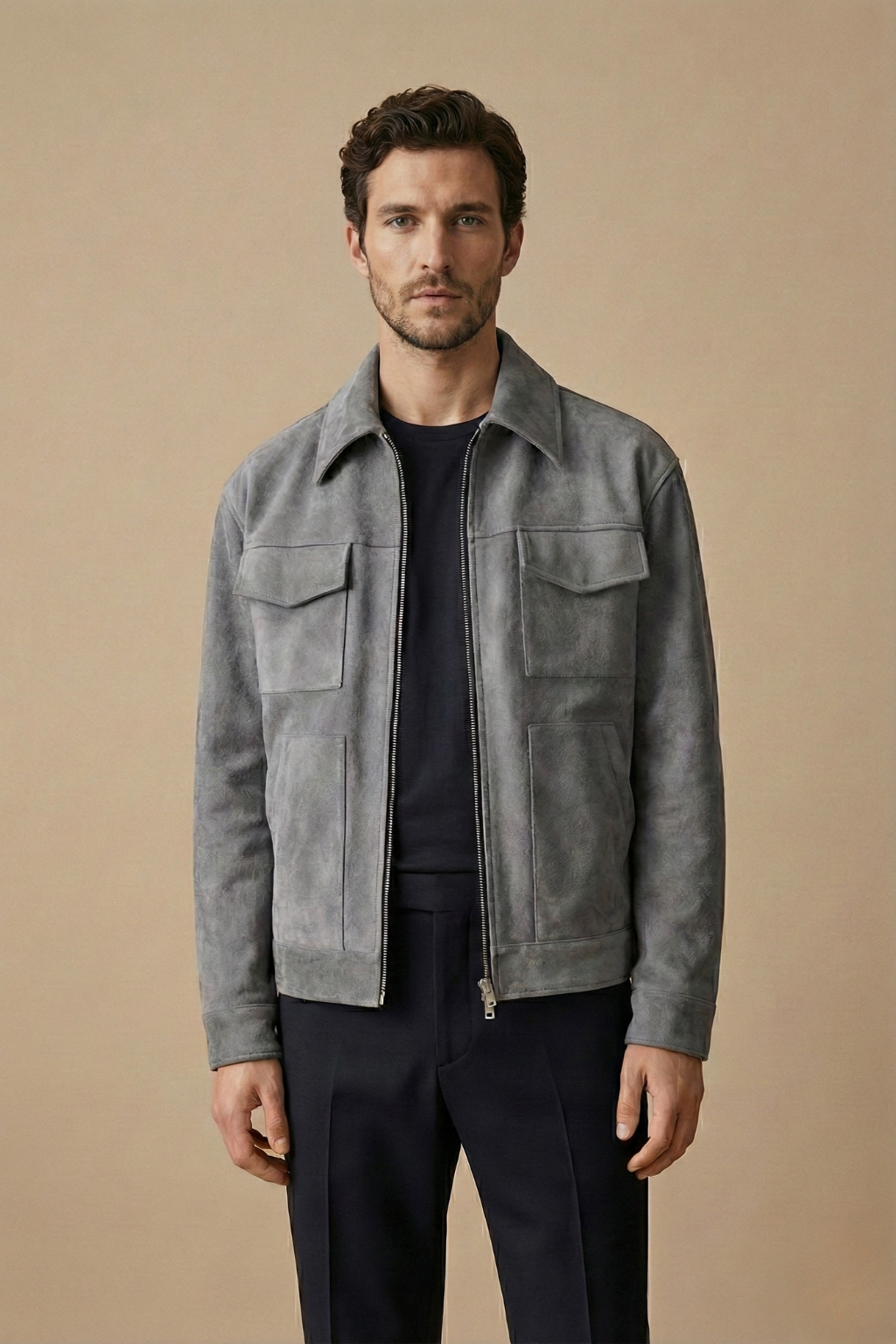 Image of Men's Zip-Up Collared Jacket