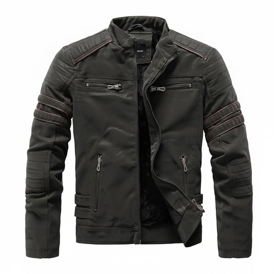 Men's Warm Stand Collar Biker Jacket