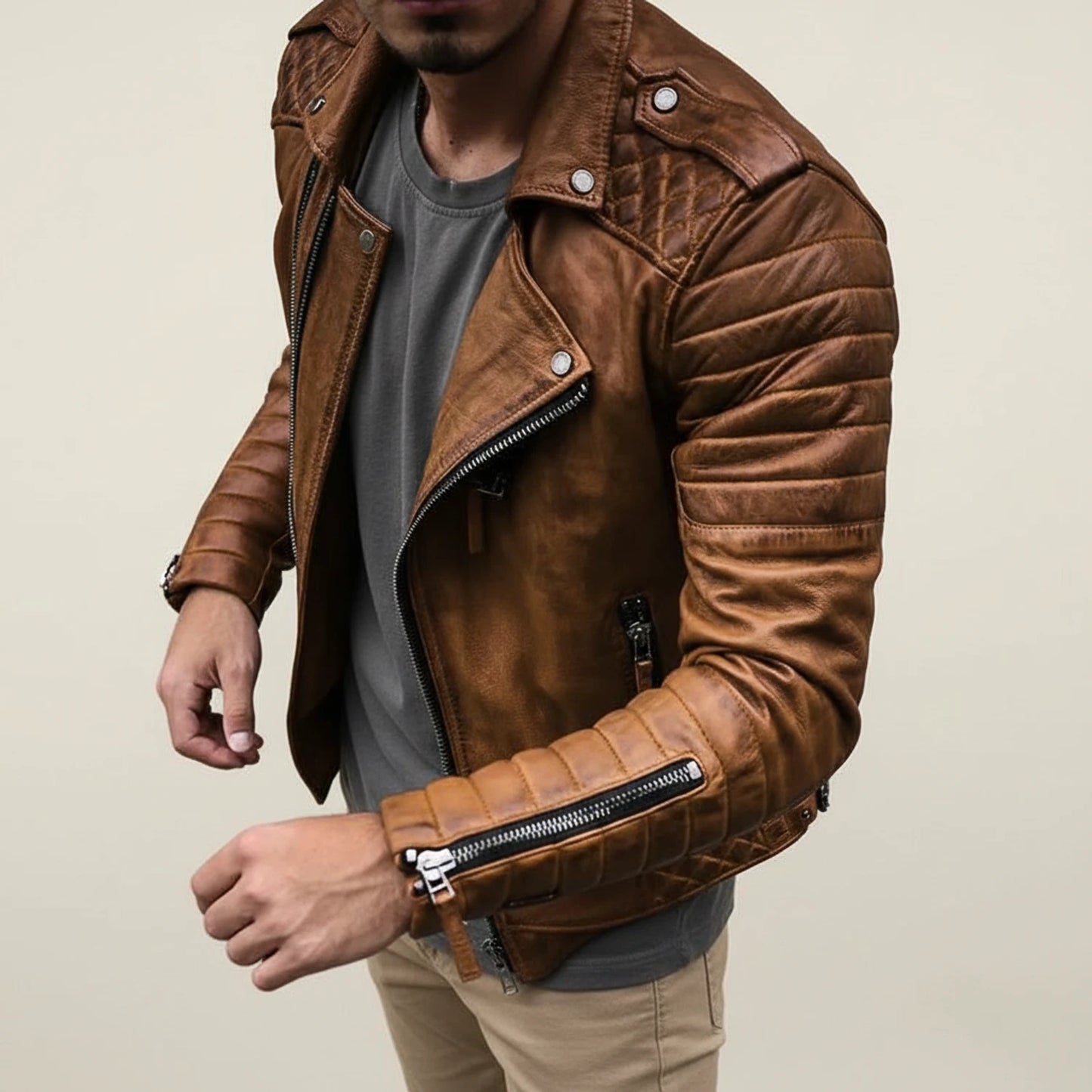 Men's Classic Biker Jacket
