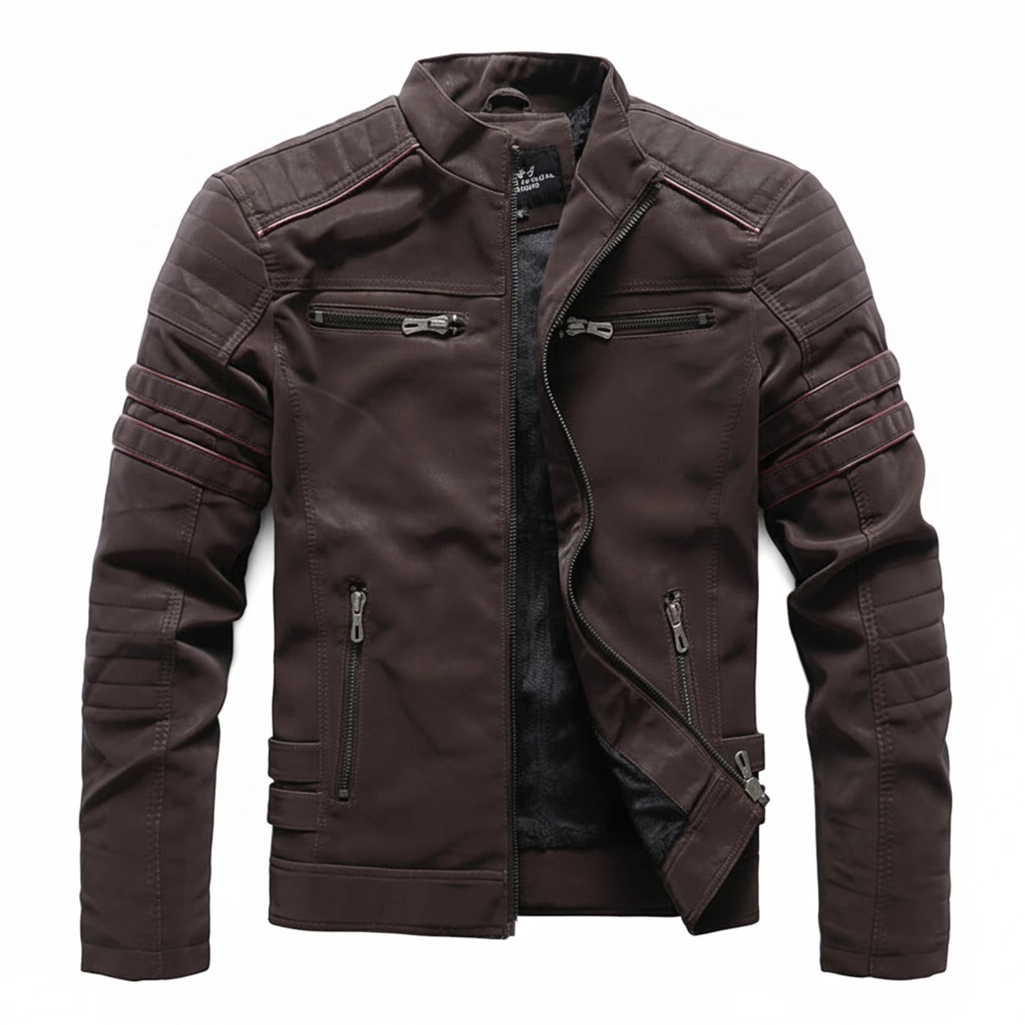 Men's Warm Stand Collar Biker Jacket