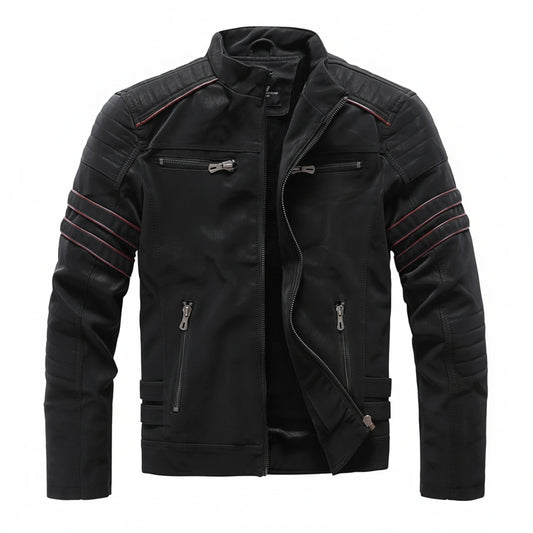 Men's Warm Stand Collar Biker Jacket