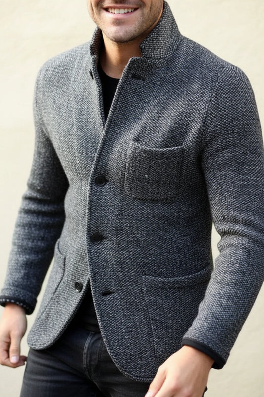 Men's Stand Collar Blazer Jacket