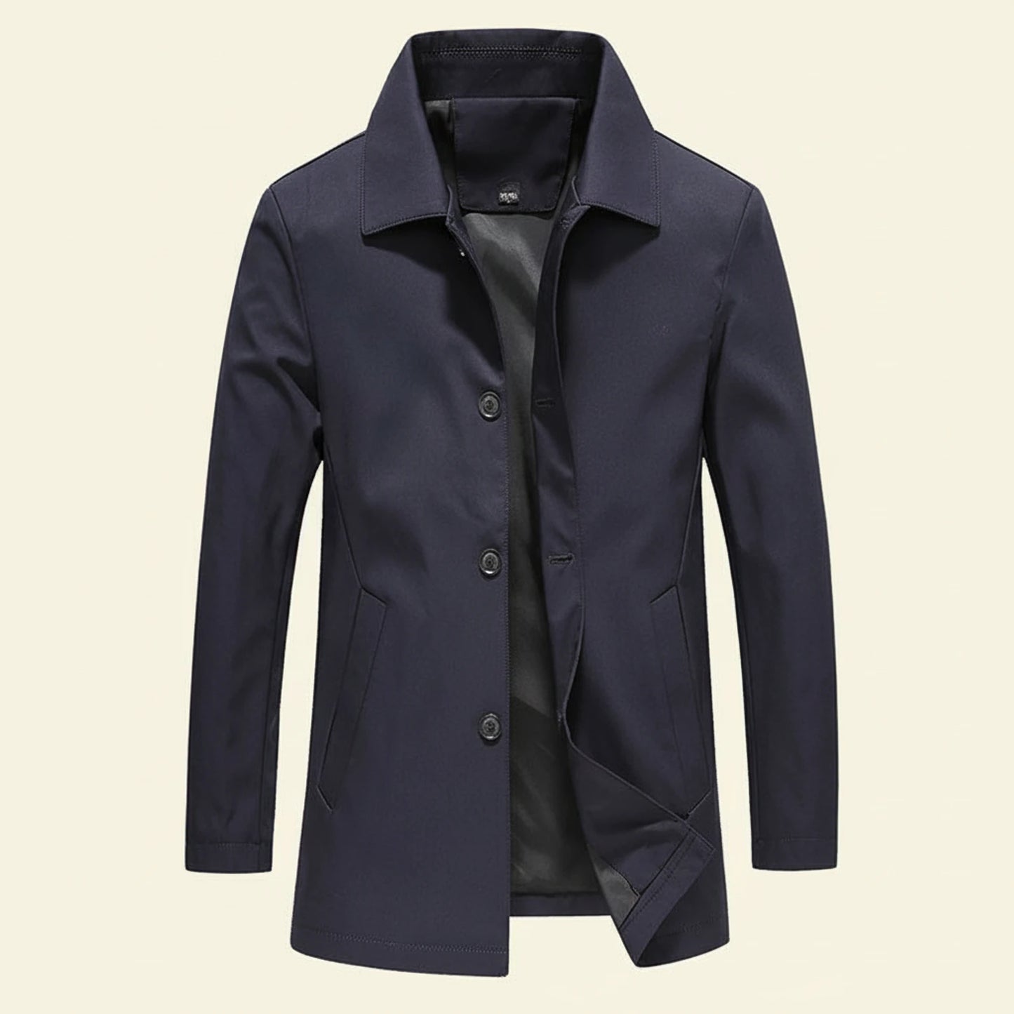 Men's Minimalist Mid-Length Overcoat