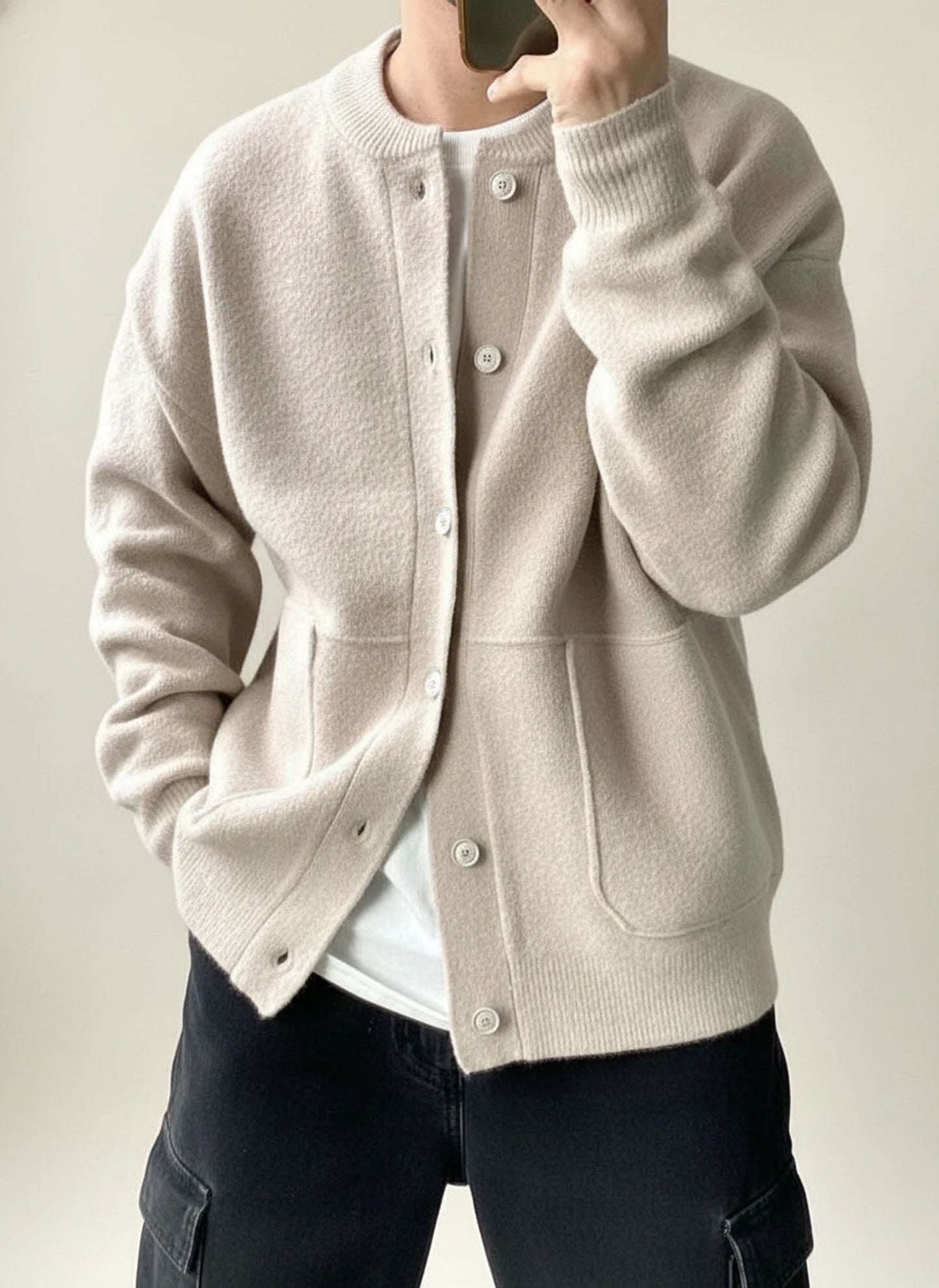 Men's Button-Down Cardigan Jacket
