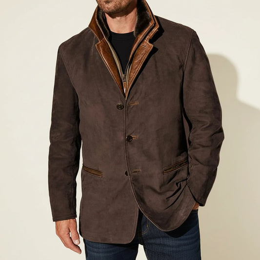 Men's Suede Style Blazer Jacket