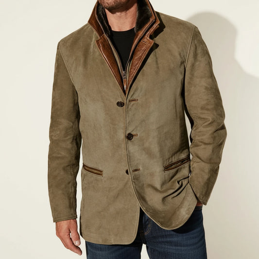 Men's Suede Style Blazer Jacket