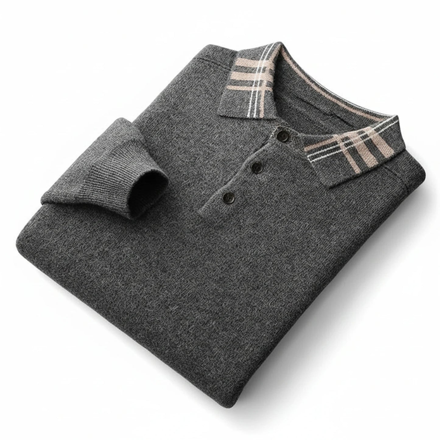 Men's Long Sleeve Polo Sweater