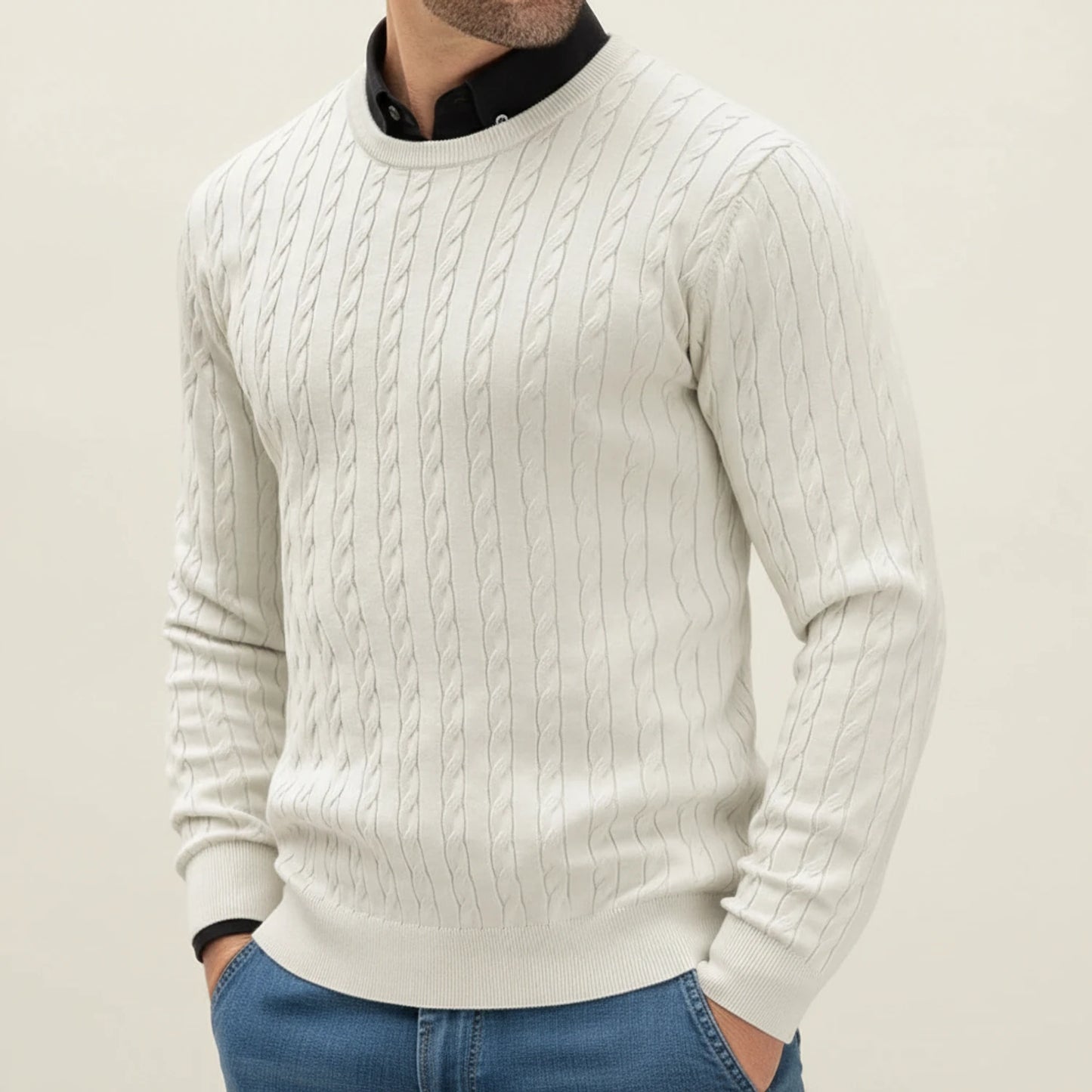 Men's Casual Cable Knit Sweater